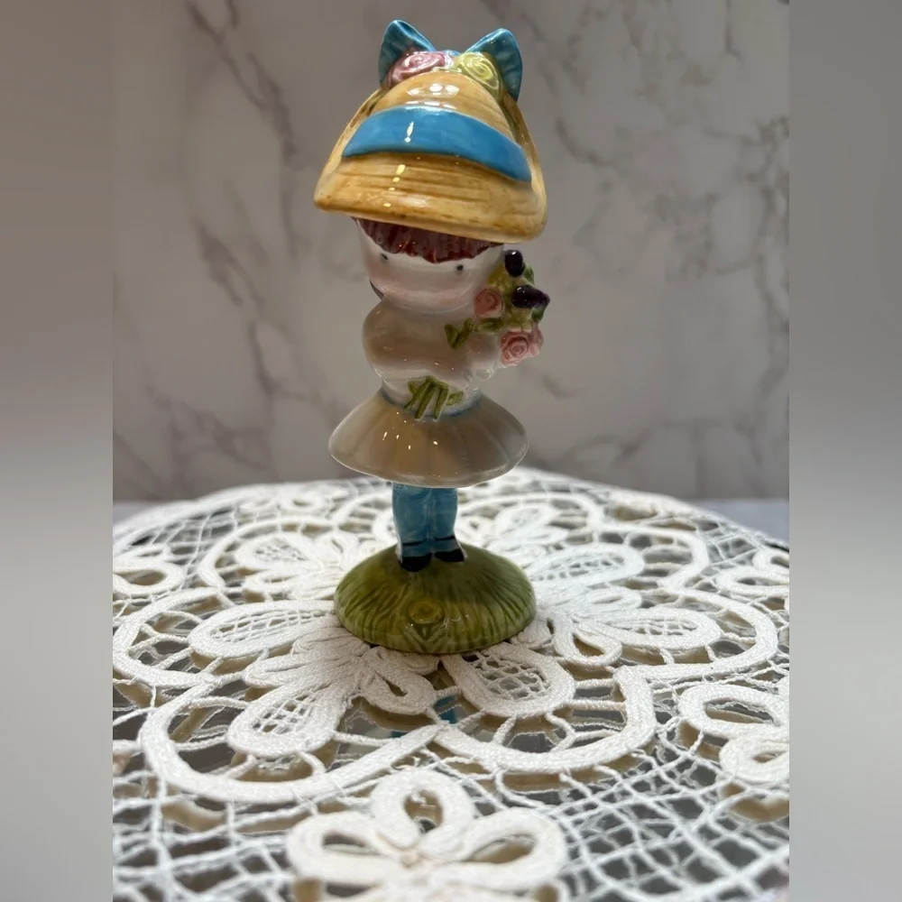 Vintage Beswick Figurine by Joan Walsh Anglund Featuring Girl with Flowers